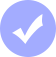 checkmark on lilac colour background circle.